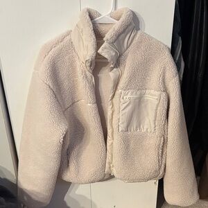 Women's Cream Sherpa Jacket